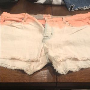 Orange acid wash Hudson denim